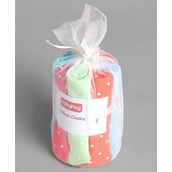 BABYHUG COTTON KNIT TERRY HAND AND FACE TOWEL PACK OF 8