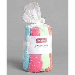 BABYHUG COTTON KNIT TERRY HAND AND FACE TOWEL PACK OF 8