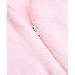 Babyhug Velour Knit Full Sleeves Hooded Winter Sleep Suit with KItten Print - Pink