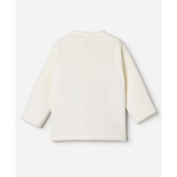 Babyhug Velour Knit Full Sleeves T-Shirt & Pajama Winter Night Suit - White & Blue