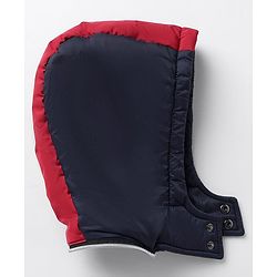 Babyhug Woven Padded Quilted Winter Full Sleeves Hooded Jacket with Soccer Ball Print - Red & Navy Blue