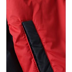 Babyhug Woven Padded Quilted Winter Full Sleeves Hooded Jacket with Chicago 23 Team Captain Print - Red & Navy Blue
