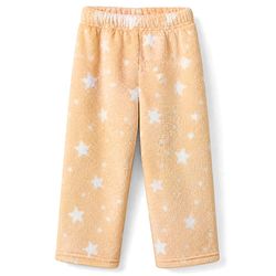 Babyhug Velour Knit Full Sleeves Co-ord T-Shirt & Pyjama Winter Nightwear with Stars Print - Orange