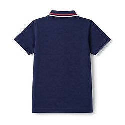 Babyhug 100% Cotton Knit Half Sleeves Polo T-Shirt with Tiger Squad Print - Navy Blue