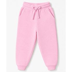Babyhug 100% Cotton Terry Knit Full Sleeves Frill Detailing With Bow Embroidery Top and Jogger - Pink