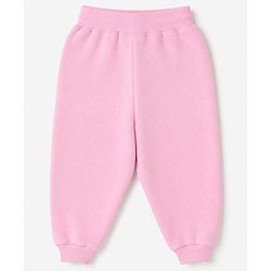 Babyhug 100% Cotton Terry Knit Full Sleeves Frill Detailing With Bow Embroidery Top and Jogger - Pink