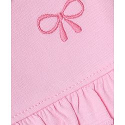 Babyhug 100% Cotton Terry Knit Full Sleeves Frill Detailing With Bow Embroidery Top and Jogger - Pink