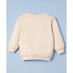 Babyhug Terry Knit Full Sleeves Top & Leggings Set With Heart Print - White & Brown