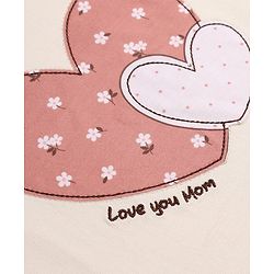 Babyhug Terry Knit Full Sleeves Top & Leggings Set With Heart Print - White & Brown