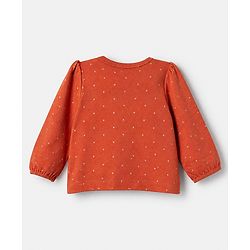 Babyhug 100% Cotton Interlock Knit T-Shirts with Full Puffed Sleeves and Polka Dots Floral & Love You Text Print Pack of 3 - White Olive Green Red