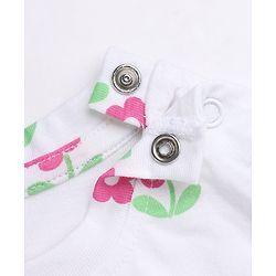 Babyhug Cotton Interlock Knit Full Sleeves Co-ord T-Shirt & Pajama Night Suit with Floral Print - White