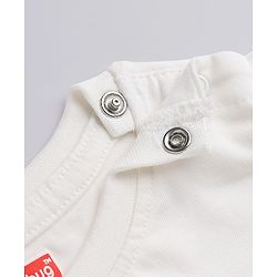 Babyhug 100% Cotton Knit T-Shirt with Full Sleeves and Bear Print in White