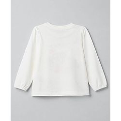 Babyhug 100% Cotton Knit T-Shirt with Full Sleeves and Bear Print in White