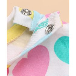 Babyhug Cotton Interlock Knit Full Sleeves Co-ord T-Shirt & Pajama Night Suit with Hearts Print - White