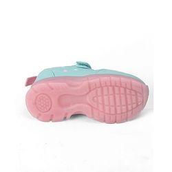 Cute Walk By Babyhug Velcro Closure Sneaker Shoes With Heart Print - Light Blue