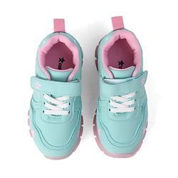 Cute Walk By Babyhug Velcro Closure Sneaker Shoes With Heart Print - Light Blue
