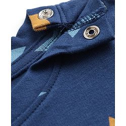 Babyhug 100% Cotton Interlock Knit Full Sleeves Co-Ords T-Shirt & Pyjama Night Suit with Star Print - Navy Blue