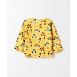 Babyhug 100% Cotton Knit Full Sleeves Co-Ords T-Shirt & Pyjama Night Suit with Animal & Car Print - Yellow