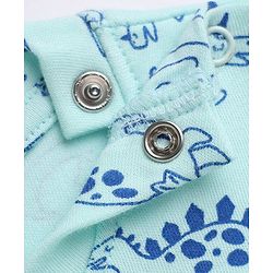 Babyhug 100% Cotton Interlock Knit Full Sleeves Co-Ords T-Shirt & Pyjama Night Suit with Dinosaur Print - Sky Blue