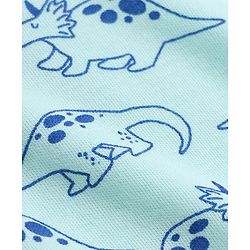 Babyhug 100% Cotton Interlock Knit Full Sleeves Co-Ords T-Shirt & Pyjama Night Suit with Dinosaur Print - Sky Blue
