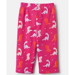 Babyhug Cotton Interlock Knit Full Sleeves Co-ord T-Shirt & Pajama Night Suit with Dinosaur & Heart Print - Maroon
