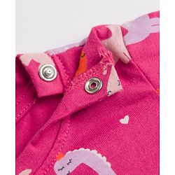 Babyhug Cotton Interlock Knit Full Sleeves Co-ord T-Shirt & Pajama Night Suit with Dinosaur & Heart Print - Maroon