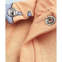 Babyhug Cotton Interlock Knit Full Sleeves Co-Ord T-Shirt And Pyjama Night Suit With Sea life Print - Orange