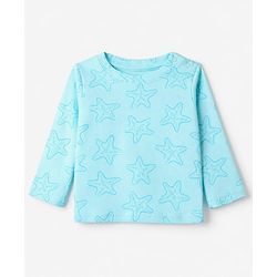 Babyhug Cotton Interlock Knit Full Sleeves Co-Ord T-Shirt And Pyjama Night Suit With Star Print - Blue