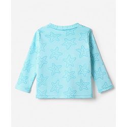 Babyhug Cotton Interlock Knit Full Sleeves Co-Ord T-Shirt And Pyjama Night Suit With Star Print - Blue