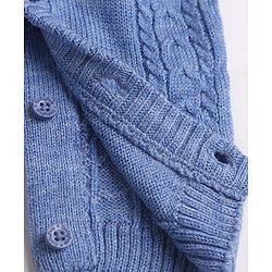 Babyhug Knit Winter Romper and Cap with Full Sleeves - Olive Green