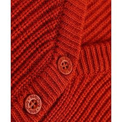 Babyhug Knit Full Sleeves Cardigan - Rust Orange