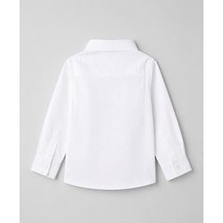 Babyhug 100% Cotton Woven Solid Shirt with Full Sleeves in White for 12-18 Months