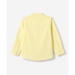 Babyhug 100% Cotton Woven Mandarin Collar Solid Shirt with Full Sleeves in Yellow