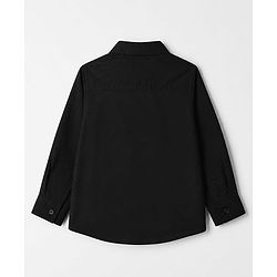 Babyhug 100% Cotton Woven Solid Shirt with Full Sleeves - Black