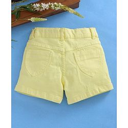 Babyhug Cotton Shorts With Adjustable Elasticated Waist - Yellow - 2-3YRS Yellow
