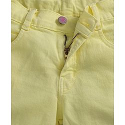 Babyhug Cotton Shorts With Adjustable Elasticated Waist - Yellow - 2-3YRS Yellow