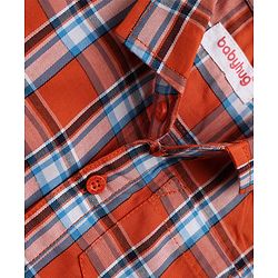 Babyhug 100% Cotton Woven Checks Shirt with Half Sleeves - Choral