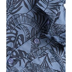 Babyhug 100% Cotton Woven Printed Shirt with Half Sleeves and Leaves Print - Blue