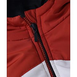 Babyhug Woven Hooded Padded Quilted Winter Hoodie with Sleeveless and Cut & Sew - Navy Blue