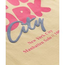 Babyhug 100% Cotton Knit T-Shirt with Half Sleeves and New York City Print - Yellow