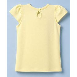 Babyhug 100% Cotton Knit T-Shirt with Half Sleeves and New York City Print - Yellow