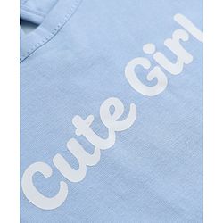 Babyhug 100% Cotton Knit T-Shirt with Half Frill Sleeves and Floral Graphic Print in Blue & White Pack of 3