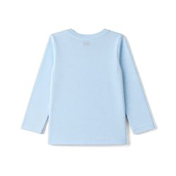 Babyhug 100% Cotton Knit Full Sleeves T-Shirt with Dinosaur Print - Light Blue