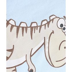 Babyhug 100% Cotton Knit Full Sleeves T-Shirt with Dinosaur Print - Light Blue