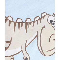 Babyhug 100% Cotton Knit Full Sleeves T-Shirt with Dinosaur Print - Light Blue