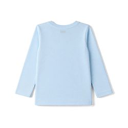 Babyhug 100% Cotton Knit Full Sleeves T-Shirt with Dinosaur Print - Light Blue