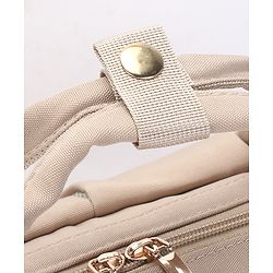 Babyhug Diaper Backpack | 3 Front Zipper Pockets| Spacious Main Compartment| Bottle Pocket| Wipes Dispenser| Stroller Hanging Straps| Back Zipper| Dual Top Handles| 26 x 18 x 39 cm| Unisex - Beige