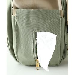 Babyhug Diaper Backpack | 3 Front Zipper Pockets| Spacious Main Compartment| Bottle Pocket| Wipes Dispenser| Stroller Hanging Straps| Back Zipper| Dual Top Handles| 26 x 18 x 39 cm| Unisex - Beige