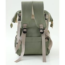 Babyhug Diaper Backpack | 3 Front Zipper Pockets| Spacious Main Compartment| Bottle Pocket| Wipes Dispenser| Stroller Hanging Straps| Back Zipper| Dual Top Handles| 26 x 18 x 39 cm| Unisex - Beige