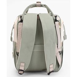 Babyhug Diaper Backpack | 3 Front Zipper Pockets| Spacious Main Compartment| Bottle Pocket| Wipes Dispenser| Stroller Hanging Straps| Back Zipper| Dual Top Handles| 26 x 18 x 39 cm| Unisex - Beige